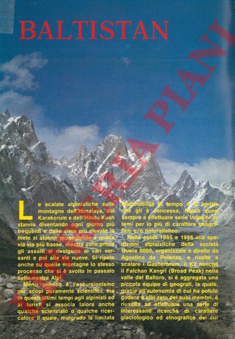 CORBELLINI Giancarlo - SMIRAGLIA Claudio - - Baltistan. La geografia umana. Le ricerche geografico-fisiche. Prefazione di Ardito Desio.