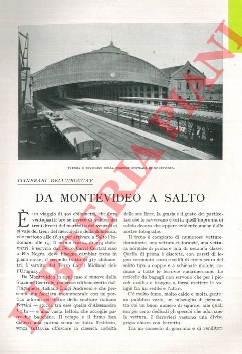 TEGANI Ulderico - - Da Montevideo a Salto.