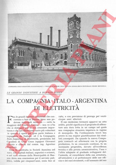 TORRES M. - - La Compagnia Italo-Argentina di Elettricit.