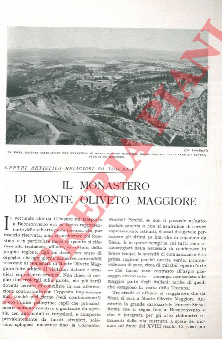 OXILIA Manfredi - - Il Monastero di Monte Oliveto Maggiore.
