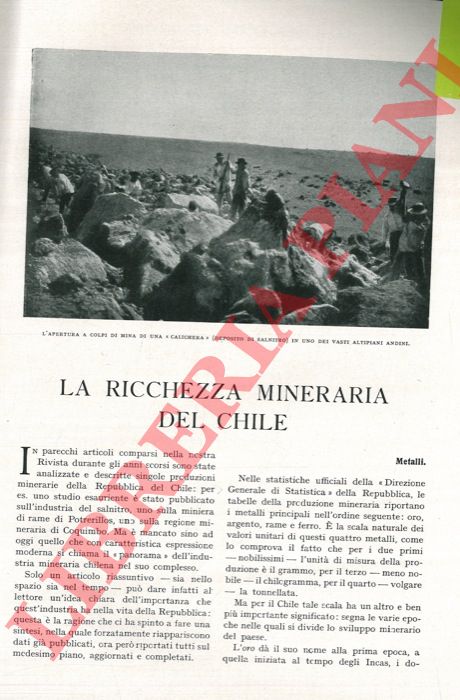 MEDINA Jos - - La ricchezza mineraria del Chile.