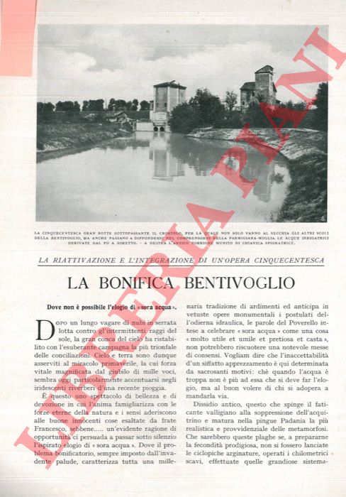 GUERRA Giuseppe - - La bonifica Bentivoglio.