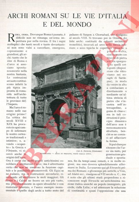 OXILIA Adolfo - - Archi romani su le vie d'Italia e del mondo.