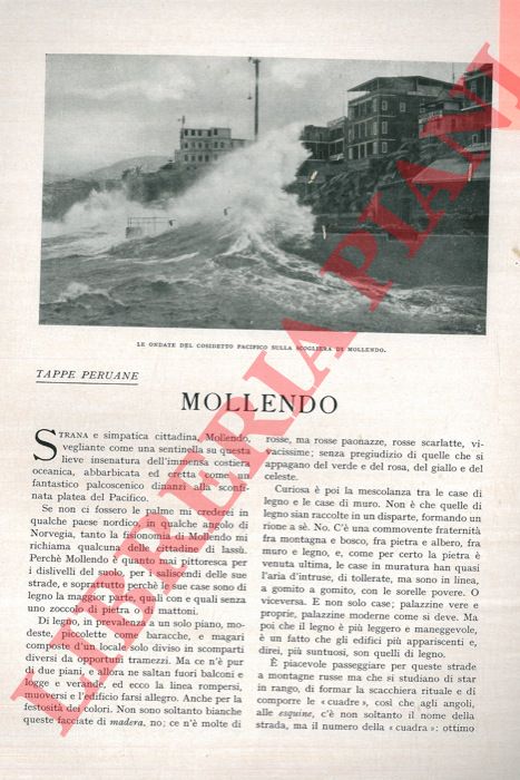 TEGANI Ulderico - - Tappe peruane. Mollendo.
