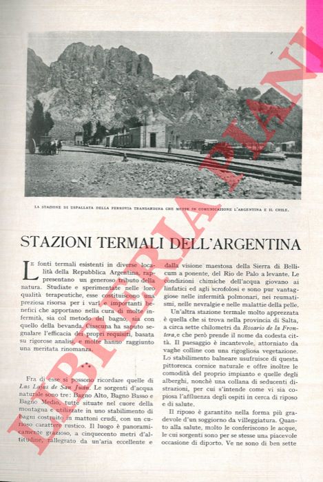 PALLI Giacomo - - Stazioni termali dell'Argentina.