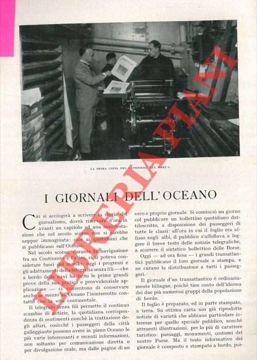 IMPERATORI Ugo E. - - I giornali dell'oceano.