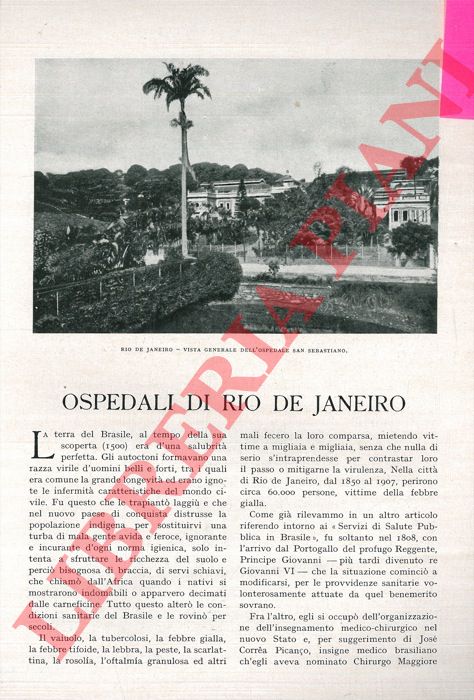 DA PARMA U. - - Ospedali di Rio de Janeiro.