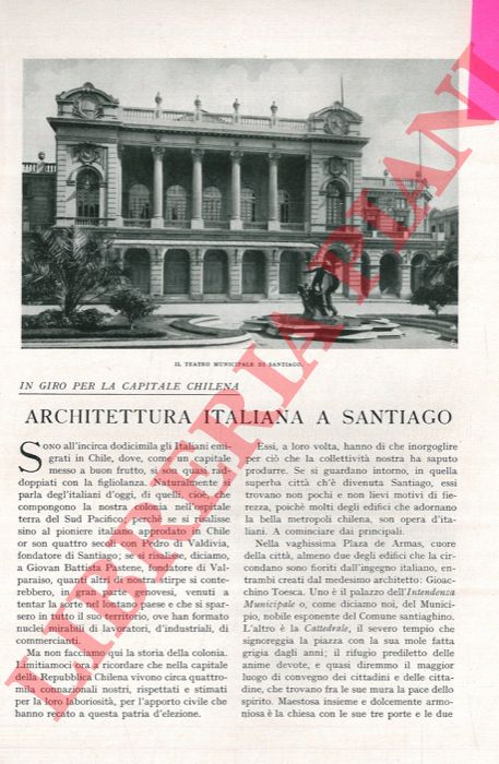 - - Architettura italiana a Santiago.