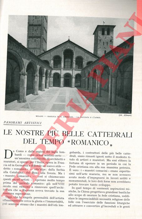 COSTANTINI Vincenzo - - Le nostre pi belle cattedrali del tempo 'romanico' .