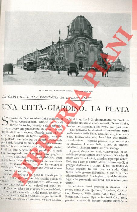 DE GUARINI Cleto - - La capitale della provincia di Buenos Aires. Una citt-giardino: La Plata.
