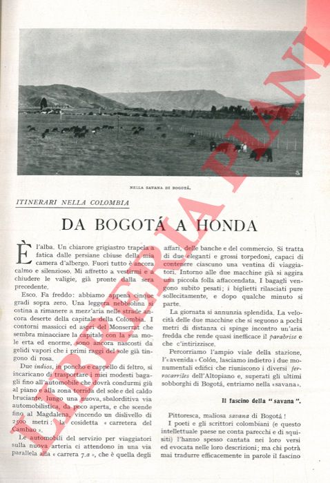 JANSEN Pietro Gerardo - - Itinerari nella Colombia. Da Bogot a Honda.