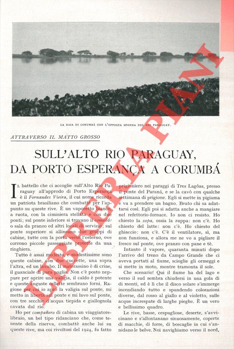 TEGANI Ulderico - - Attraverso il Matto Grosso. Sull'Alto Rio Paraguay, da Porto Esperana a Corumb.