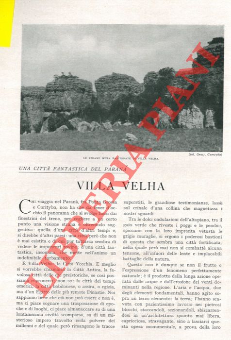 TEGANI Ulderico - - Villa Velha. Una citt fantastica del Paran.