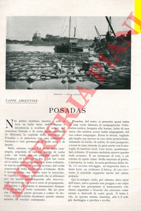 TEGANI Ulderico - - Tappe argentine. Posadas.