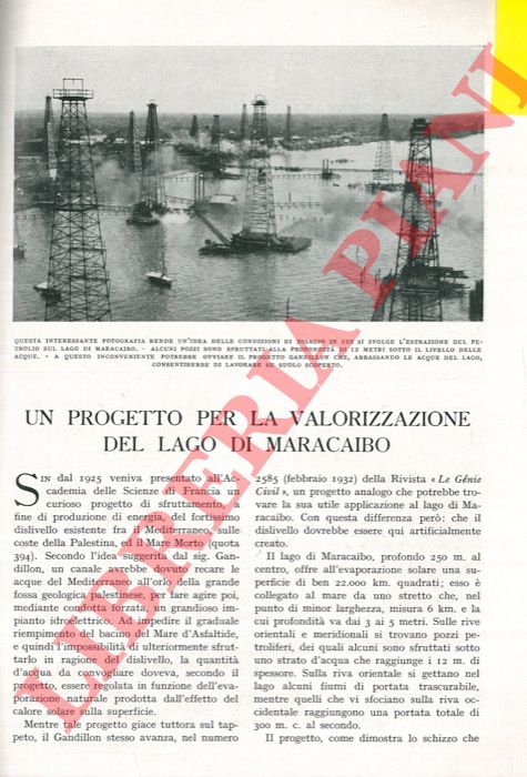 CHIAPPE Ettore - - Un progetto per la valorizzazione del lago di Maracaibo.