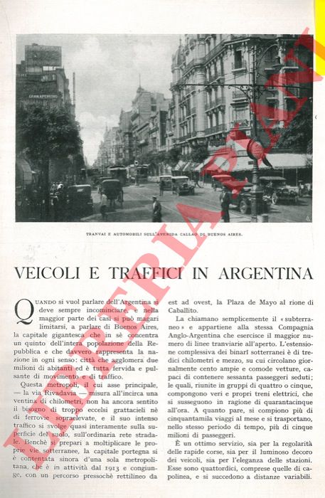 TEGANI U. - - Veicoli e traffici in Argentina.