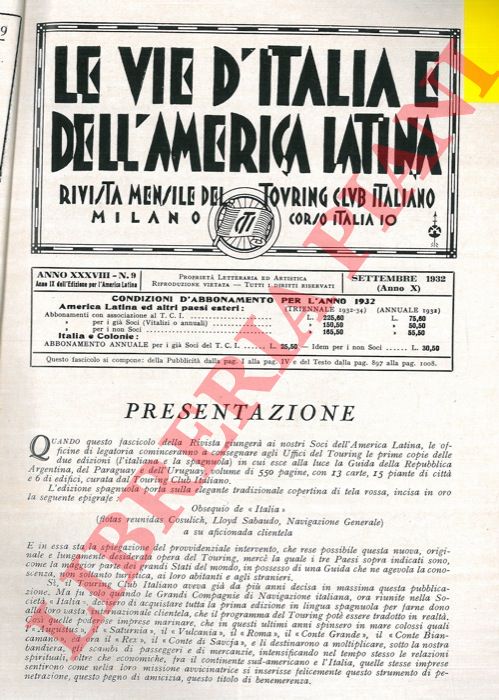 BOGNETTI G. - - Presentazione. Ai Cittadini delle Repubbliche Sud-Americane.