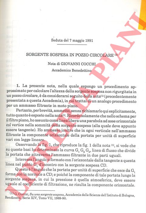 COCCHI Giovanni - - Sorgente sospesa in pozzo circolare.
