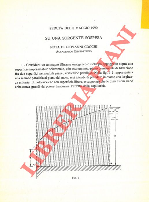 COCCHI Giovanni - - Su una sorgente sospesa.