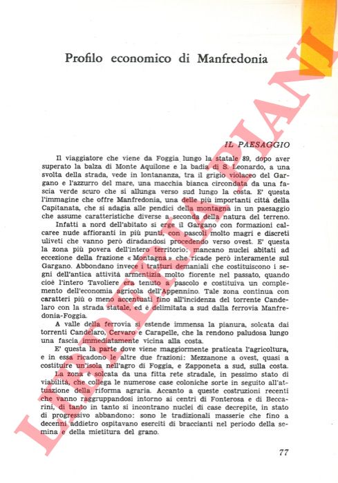 CAMPO Girolamo - - Profilo economico di Manfredonia.