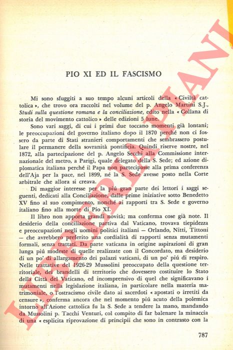 JEMOLO Arturo Carlo - - Pio XI ed il fascismo.