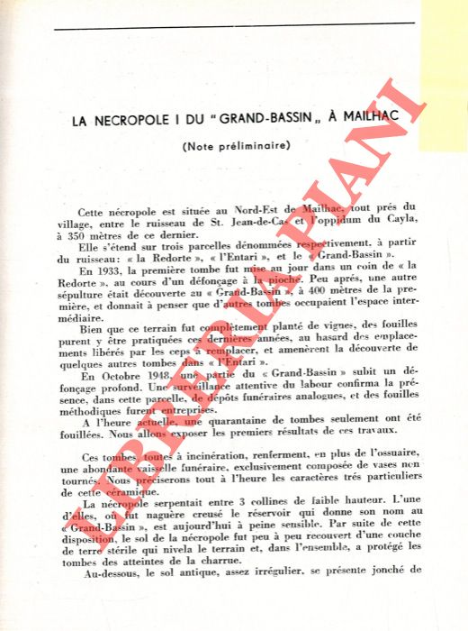 TAFFANEL O. ET J. - - La necropole I du 'Grand-Bassin'  Mailhac.