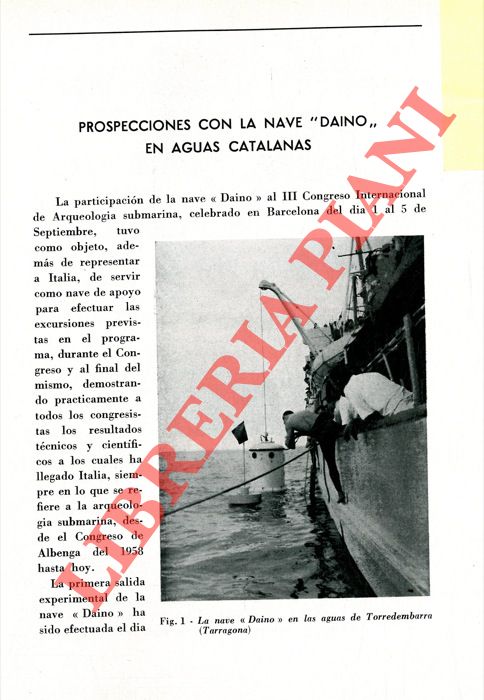 PALLARES SALVADOR Francisca - - Prospecciones con la nave 'Daino' en aguas catalanas.