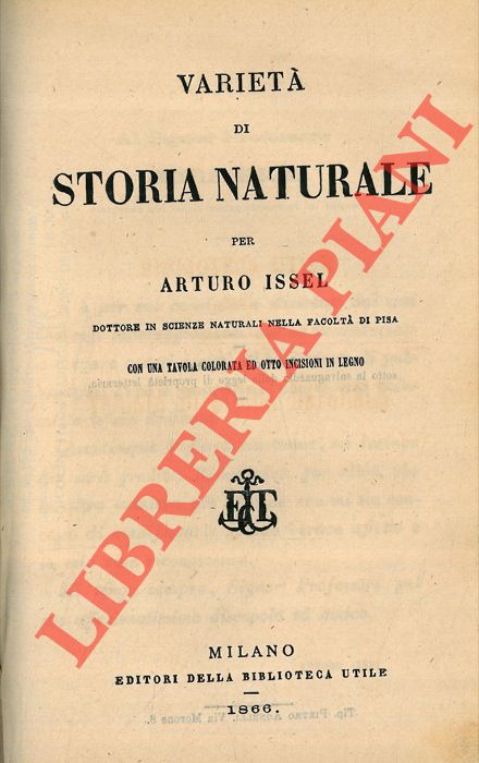 ISSEL Arturo - - Variet di storia naturale.