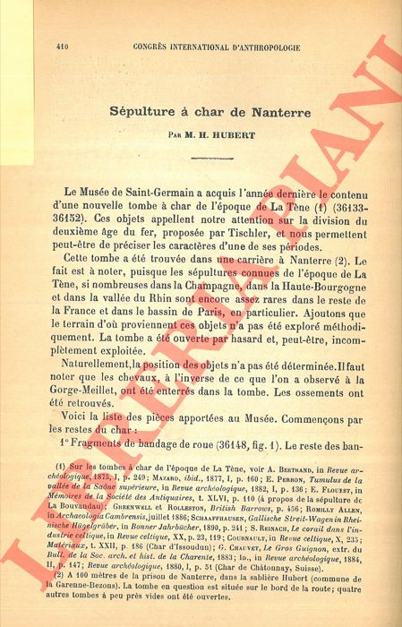 HUBERT H. - - Spulture  char de Nanterre.