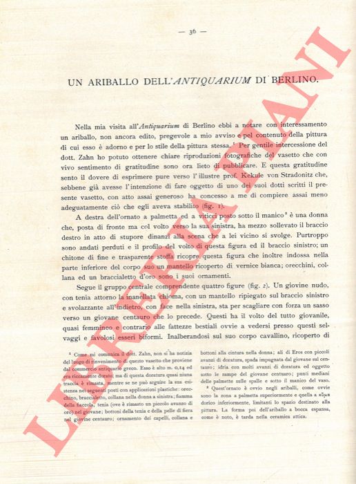 DUCATI Pericle - - Un ariballo dell'Antiquarium di Berlino.