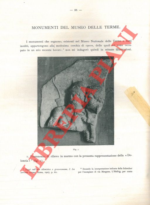 CULTRERA Giuseppe - - Monumenti del Museo delle Terme.
