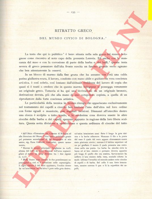 DUCATI P. - - Ritratto greco del Museo Civico di Bologna.