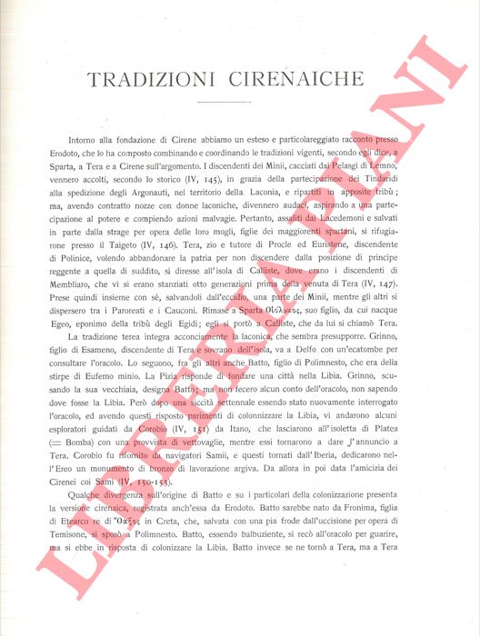 COSTANZI Vincenzo - - Tradizioni cirenaiche.
