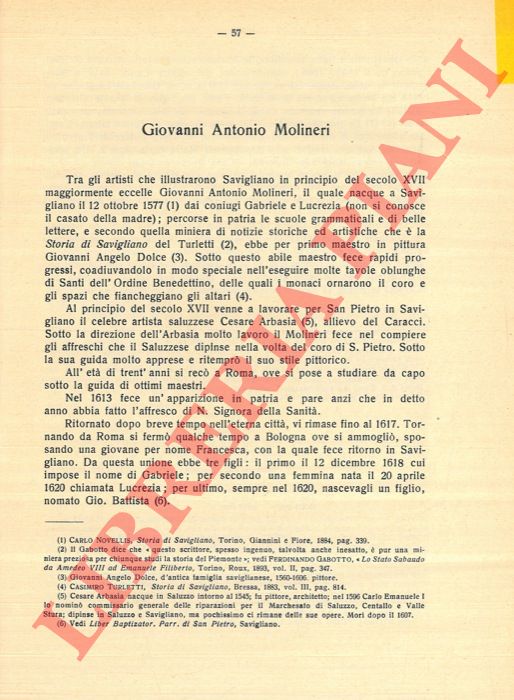 BONINO Attilio - - Giovanni Antonio Molineri.