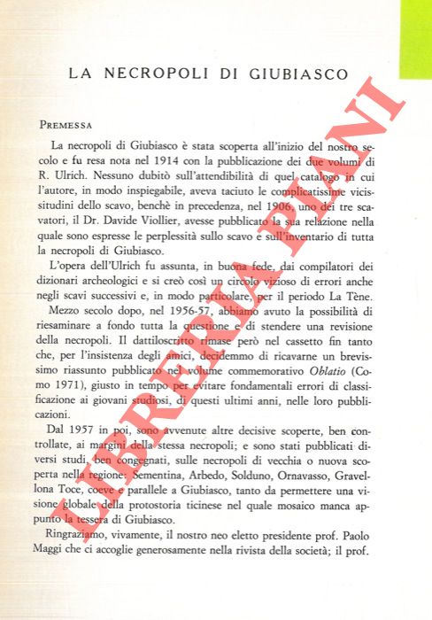 CRIVELLI Aldo - - La necropoli di Giubiasco.