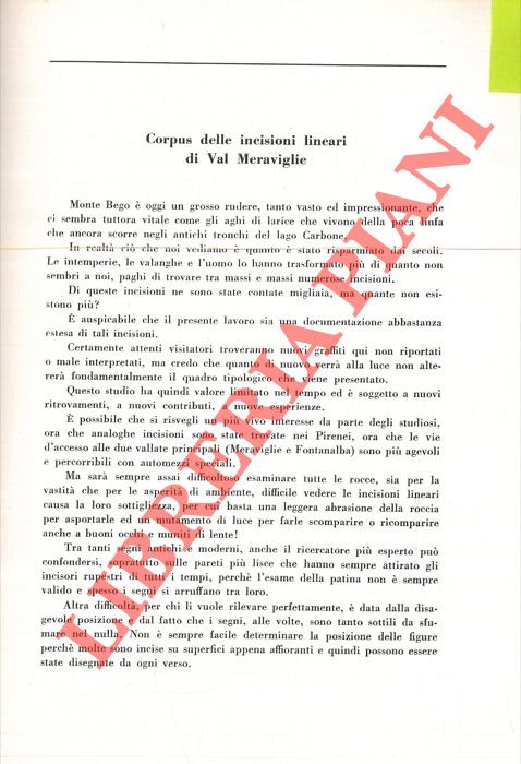 ISETTI Giuseppe - - Corpus delle incisioni lineari di Val Meraviglie.