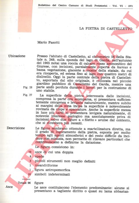 PASOTTI Mario - - La pietra di Castelletto.