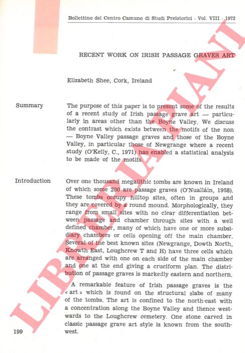 SHEE Elizabet - - Recent work on Irish Passage Graves Art.