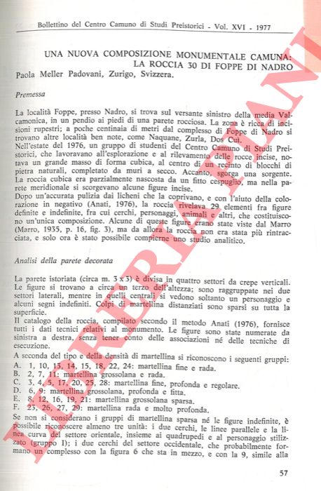 MELLER PADOVANI Paola - - Una nuova composizione monumentale camuna: la roccia 30 di Foppe di Nadro.