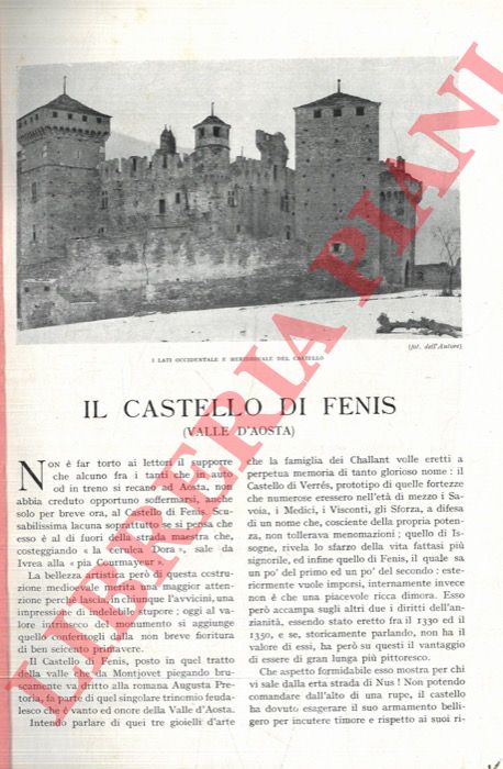 DE LUCCA Mario - - Il castello di Fenis (Valle d'Aosta) .