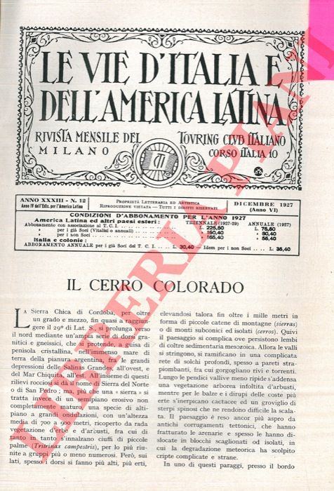FRENGUELLI G. - - Il Cerro Colorado.