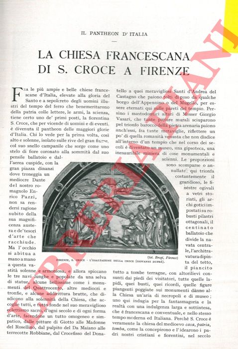 NEDIANI Tommaso - - La Chiesa francescana di S. Croce a Firenze.