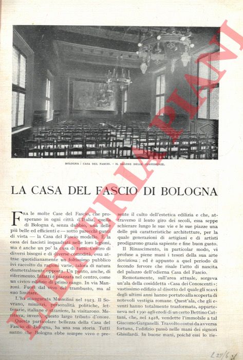 BONUZZI Guglielmo - - La Casa del Fascio di Bologna.