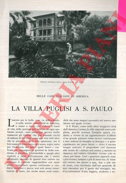 CONSOLI B. - - La villa Puglisi a S. Paolo.