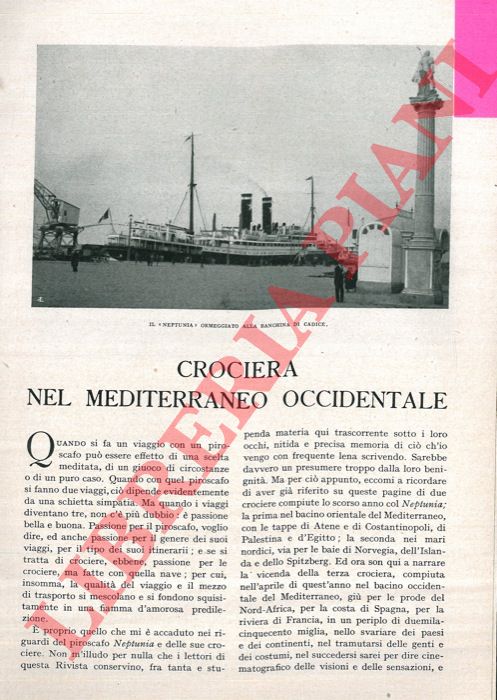 TEGANI Ulderico - - Crociera nel Mediterraneo Occidentale.