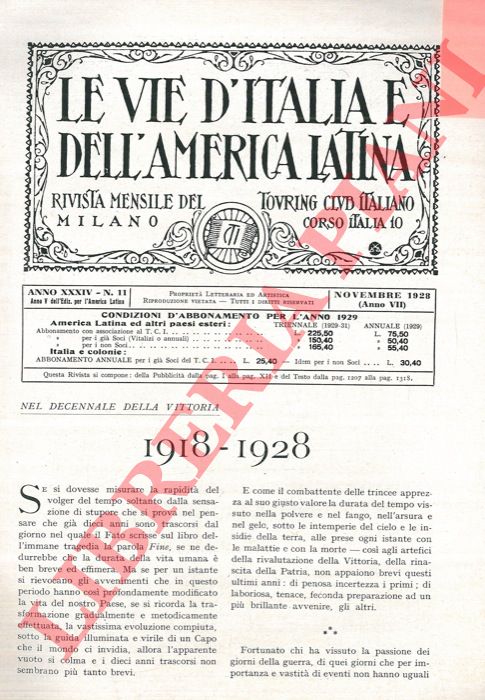 MICHELESI Renato - - Nel decennale della Vittoria: 1918-1928.