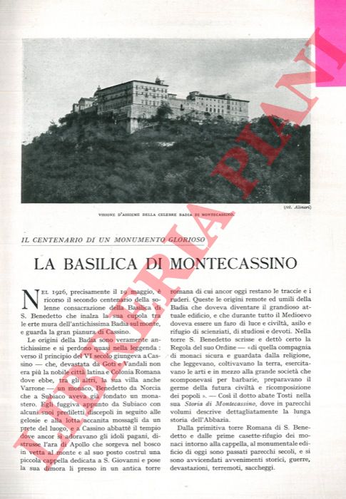SECHI Vincenzo - - La Basilica di Montecassino.