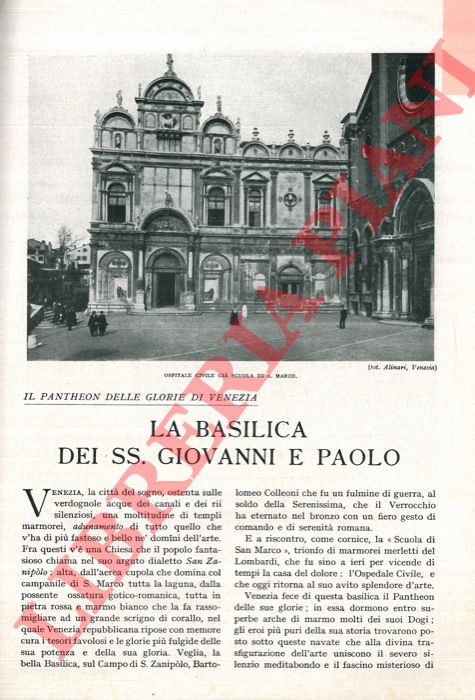 NEDIANI Tommaso - - La Basilica dei SS. Giovanni e Paolo. Il Pantheon delle glorie di Venezia.