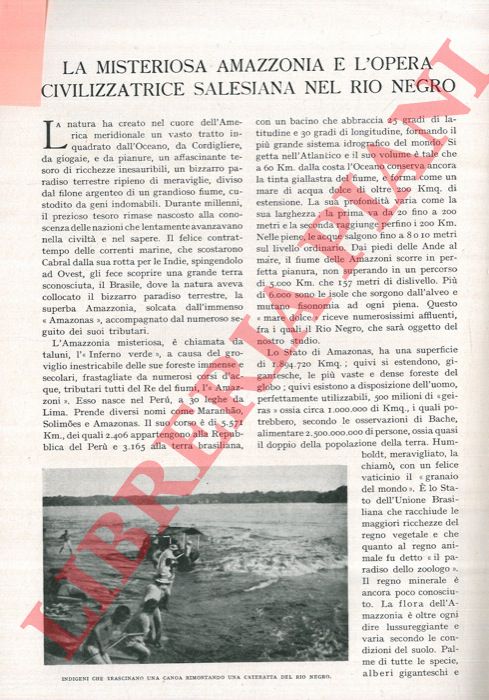 BAPTISTA Eduardo - - La misteriosa Amazzonia e l'opera civilizzatrice salesiana nel Rio Negro.