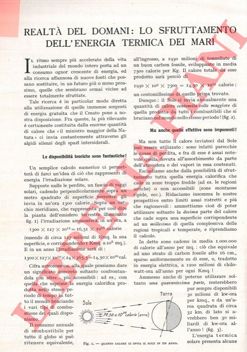 DE CAPITANI S. - - Realt del domani: lo sfruttamento dell'energia termica dei mari.